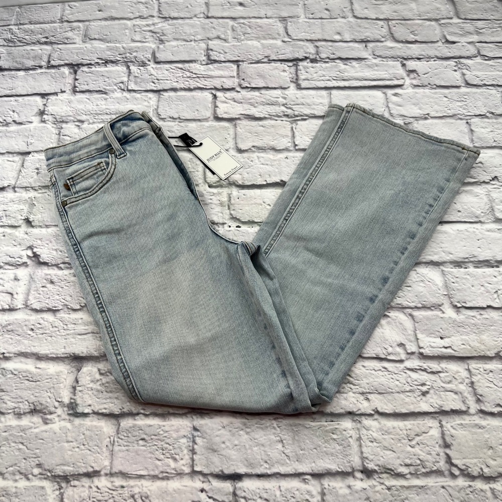 Judy Blue Womens 9/29 Short Bootcut Jeans Light Wash Stretch JB88784 LT-S NEW